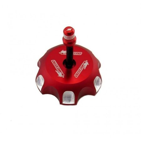 OUTLAW RACING Outlaw Racing 12080 Billet Anodized Gas Fuel Tank Cap With Vent Hose - Red 12080